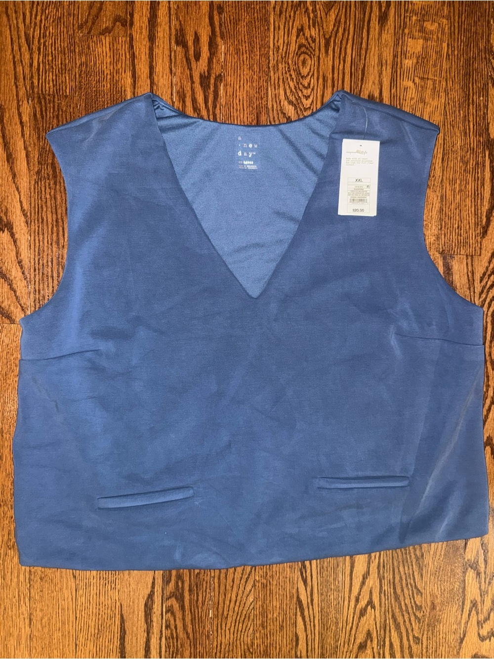 a new day Indigo V-Neck Sleeveless Knit Tank